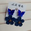 Beautiful Butterfly-Flower Twin Studs